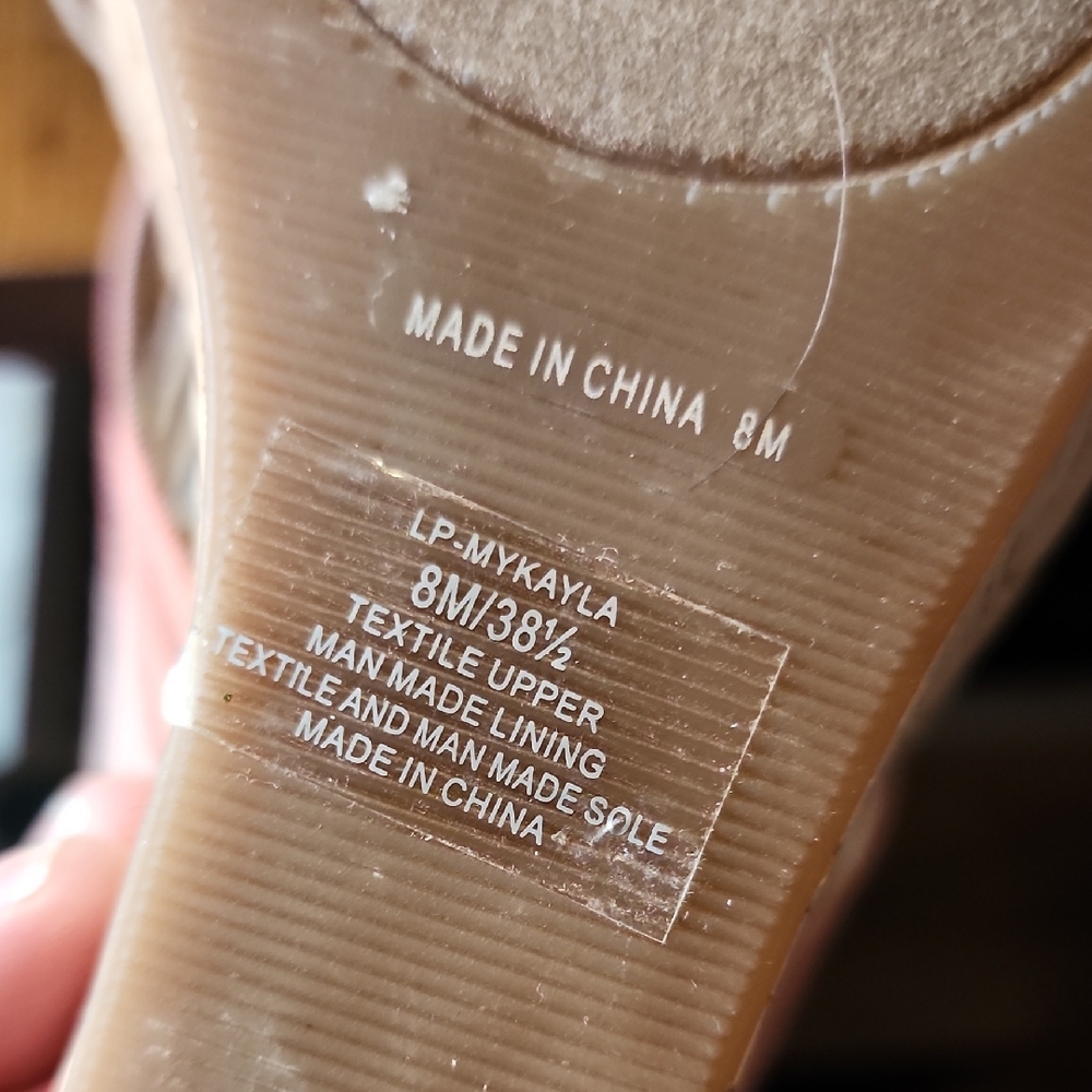 LUCKY BRAND | Peach Coral Ombre Mykayla Cork Wedge Multicolor Strappy Sandal | 8 - Picture 8 of 10